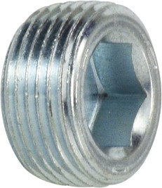 Midland Metal 5406FLP6 Flush Hollow Hex Plug with 7/8 Taper, 3/8 in MPT, Steel