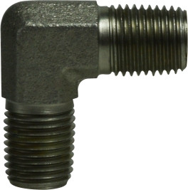 Midland Metal 55004 90 deg Elbow, 1/4 in Male Pipe x 1/4 in Male Pipe, Steel