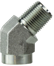 Midland Metal 55038 45 deg Street Elbow, 1/2 in Male Pipe x 1/2 in Female Pipe, Steel