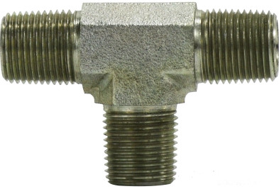 Midland Metal 560044 Tee, 1/4 in MPT x 1/4 in MPT x 1/4 in MPT, Steel