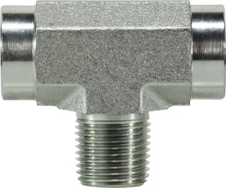 Midland Metal 560416 Branch Tee, 1 in FPT x 1 in FPT x 1 in MPT, Steel