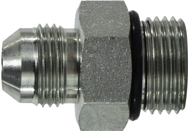 Midland Metal 64002432 Pipe Connector, 1-1/2 in Male JIC x 2 in Male ORB, Steel