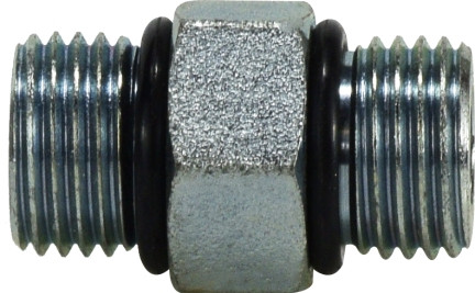 Midland Metal 6403O12 Union Hex Nipple, 1-1/16 in Male ORB x 1-1/16 in Male ORB, Steel