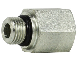 Midland Metal 6405O106 Straight Adapter, 7/8 in Male ORB x 3/8 in FNPT, Steel