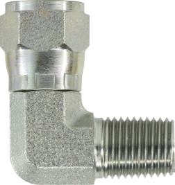 Midland Metal 65011212 90 deg Elbow, 3/4 in Swivel FJIC x 3/4 in MNPT, Steel