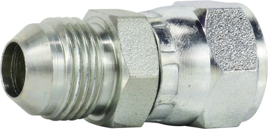 Midland Metal 65041010 Straight Swivel Nut Connector, 7/8 in Male JIC x 7/8 in Female JIC
