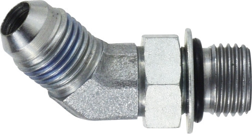 Midland Metal 6802NWO24 45 deg Elbow, 1-1/2 in MJIC x 1-1/2 in Male ORB, Steel