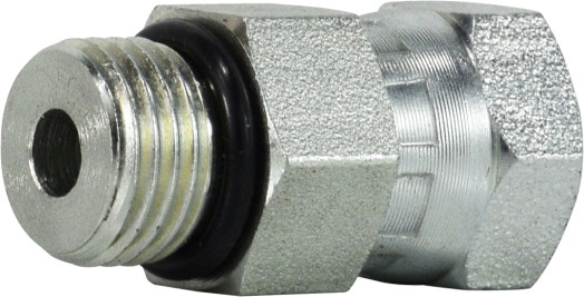 Midland Metal 6900O108 Straight Swivel Adapter, 5/8 in Male ORB x 1/2 in FNPSM, Steel