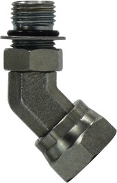 Midland Metal 6902NWO1616 45 deg Swivel Adapter Elbow, 1 in Male ORB x 1 in FNPSM, Steel