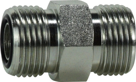 Midland Metal FSO240366 Union Connector, 11/16 in Male ORFS x 11/16 in Male ORFS, Steel