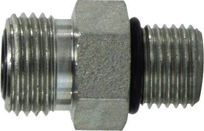 Midland Metal FS6400O64 Straight Connector, 11/16 in Male ORFS x 7/16 in Male ORB, Steel
