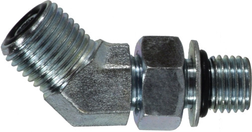 Midland Metal FS680288 45 deg Elbow, 13/16 in Male ORFS x 3/4 in Male ORB, Steel