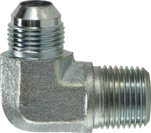 Midland Metal 720066 90 deg Elbow, 3/8 in MJIC x 3/8 in Male BSPT, Steel