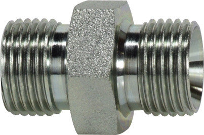 Midland Metal 742066 Hex Nipple, 3/8 in Male BSPP x 3/8 in Male BSPP, Steel