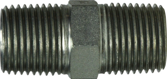 Midland Metal 752088 Hex Nipple, 1/2 in Male BSPT x 1/2 in Male BSPT, Steel