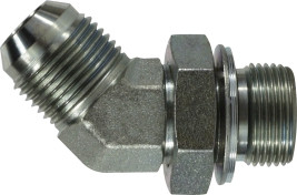 Midland Metal 780216 45 deg Elbow, 1 in MJIC x 1 in Male BSPP, Steel