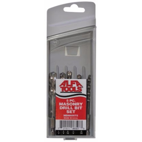 Alfa Tools MDH60572 1/4 Hex Shank Masonry Drill Bit Set