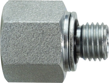 Midland Metal 7045412 Straight Adapter, 1/4 in FPT x M12 Male Metric, Steel