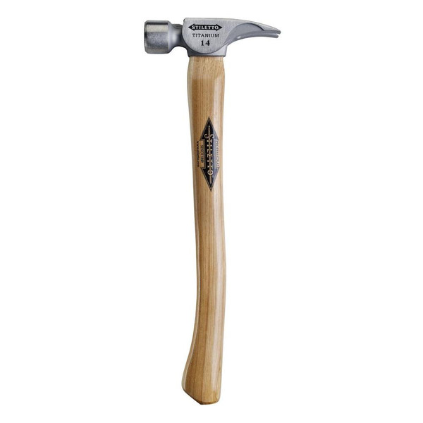 Milwaukee TI14SC 14 oz Titanium Smooth Face Hammer with 18 in. Curved Hickory Handle