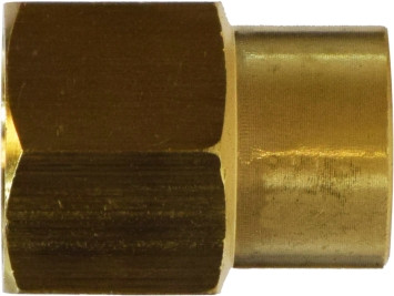 Midland Metal 28178 Reducing Coupling, 1 in FNPTF x 1/2 in FNPTF, 1-1/2 in, Brass
