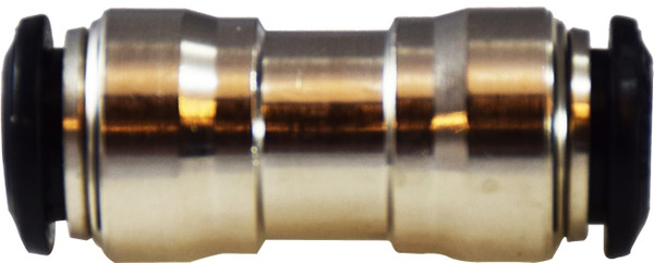 Midland Metal 20604N Straight Union, 12 mm Push-In x 12 mm Push-In, Brass, Nickel-Plated