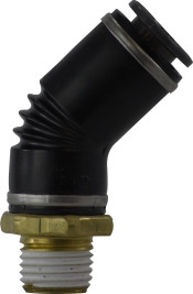Midland Metal 710804C Fixed Run Tee, 1/2 in Push-In Tube x 1/4 in MNPT x 1/2 in Push-In Tube, Composite