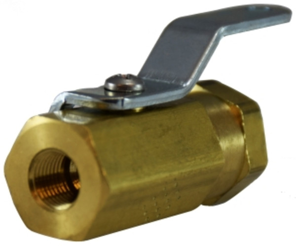Midland Metal 46922 Miniature Ball Valve, 1/4 in Nominal, FIP x FIP, 1000 psig Pressure, Brass Body