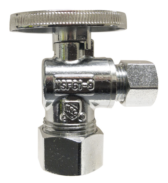 Midland Metal 746457 90 deg Angle Supply Stop, 5/8 x 3/8 in Nominal, Compression x Compression