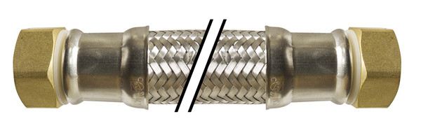 Midland Metal 924115 Stainless Steel Water Heater Connector, Lead-Free Supply Connectors, Lf 3/4 Fip x 3/4 Fip x 15, Plumbing Accessories