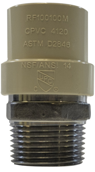 Midland Metal 35413SS Adapter, 1/2 in CPVC x 1/2 in Male IPS, Stainless Steel