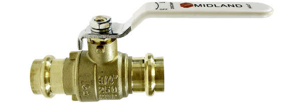 Midland Metal 940 LF Series 940407LF Ball Valve, 1-1/2 in Nominal, Press x Press, 250 psi WOG Pressure