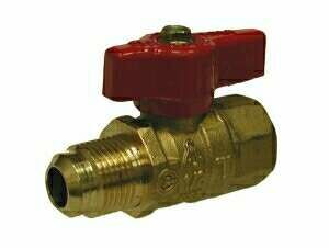Midland Metal 943345 Gas Ball Valve, 5/8 in Nominal, Flared x Flared, 125 psi Pressure, 32 to 149 deg F