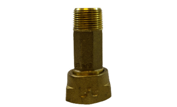 Midland Metal 970254 Water Meter Coupling, 3/4 in Nominal, FPT x MPT, 150 psi Pressure, Lead-Free Brass