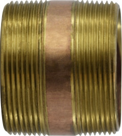Midland Metal 40213 Seamless Pipe Nipple, 3 in MPT x 3 in MPT, 12 in, Brass