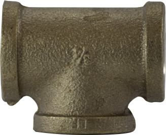 Midland Metal 44260LF Pipe Tee, 3 in FPT x 3 in FPT x 3 in FPT, Bronze