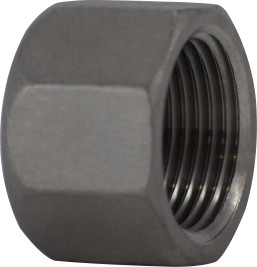 Midland Metal 62079 Barstock Hex Cap, 3/4 in FPT, Stainless Steel, 150 lb