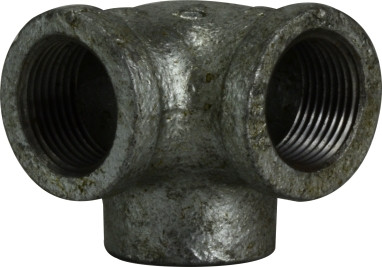 Midland Metal 64583 Side Outlet Elbow, 1/2 in FPT x 1/2 in FPT, Iron, Galvanized, 150 lb