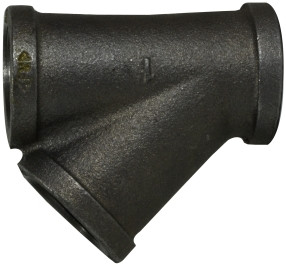 Midland Metal 65971 Lateral Wye, 4 in FPT x 4 in FPT x 4 in FPT, Iron, Black