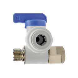 Midland Metal 20986P 3-Way Stop Adapter Valve, 3/8 in Nominal, Compression x Compression x Push-In