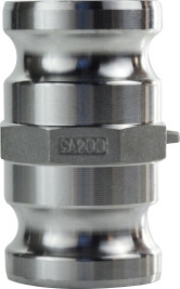 Buchanan Rubber SA-300-A Cam and Groove Spool Adapter, 3 in Male Adapter x 3 in Male Adapter, Aluminum