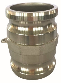 Buchanan Rubber SA-1520-SS Cam and Groove Spool Adapter, 1-1/2 in Male Adapter x 2 in Male Adapter, Stainless Steel