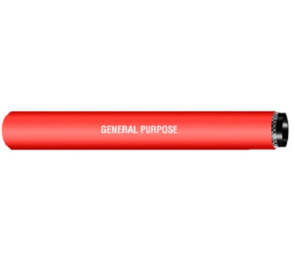 Buchanan Rubber GPE-050-300 General Purpose Hose, 300 ft L, 300 psi, EPDM Tube, Red