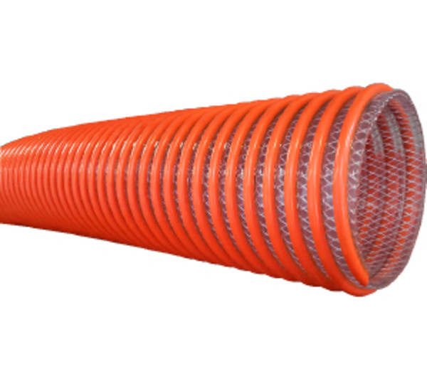 Buchanan Rubber RSPVC-300 Textile Reinforced Water Suction Hose, 100 ft L, 100 psi, PVC Tube, Clear