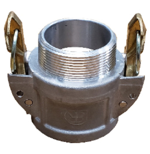 Buchanan Rubber CGBSL-400-A1 Cam and Groove Self-Locking Crimplok Coupler, 4 in Type B x 4 in MNPT, Aluminum