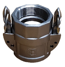 Buchanan Rubber CGDSL-400-SS1 Cam and Groove Self-Locking Crimplok Coupler, 4 in Type D x 4 in FPT, Stainless Steel