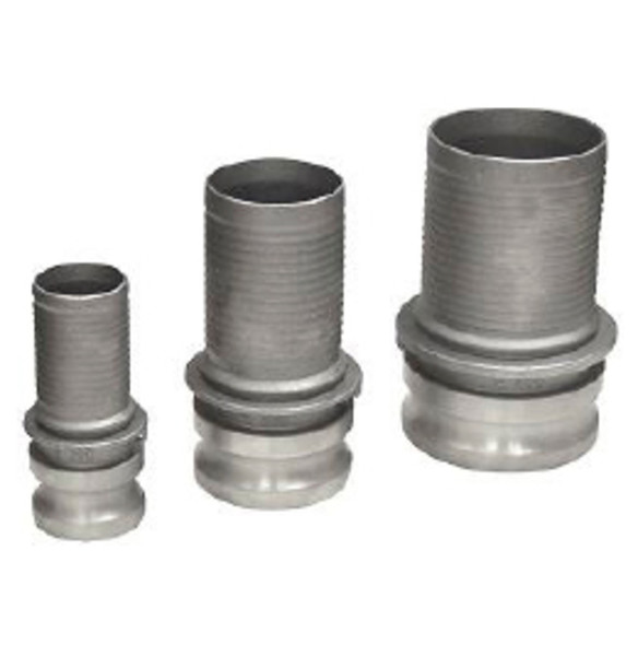 Buchanan Rubber CGE-400CR-A1 Cam and Groove Crimplok Adapter, 4 in Type E x 4 in Hose Shank, Aluminum