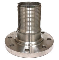 Buchanan Rubber CNFL-400CR-SS316 Crimplok Combination Nipple, 4 in Flanged x 4 in Hose Barbed, Stainless Steel
