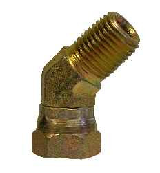 Midland Metal 150384 45 deg Swivel Adapter Elbow, 1/2 in MPT x 1/4 in FNPSM, Steel