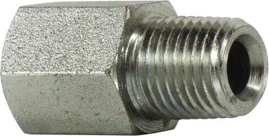 Midland Metal 640442 Straight Adapter, 7/16 in Female ORB x 1/8 in MIP, Steel
