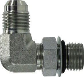 Midland Metal 6801NWO32 90 deg Elbow, 2 in 37 deg JIC Male Flared x 2 in Male ORB, Steel
